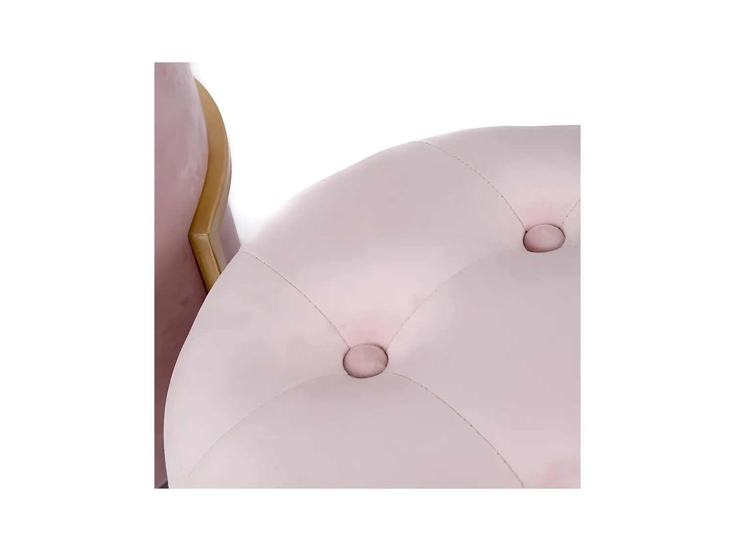 Juego de 2 puff 48*42*45 terciopelo rosa metal dorado eau