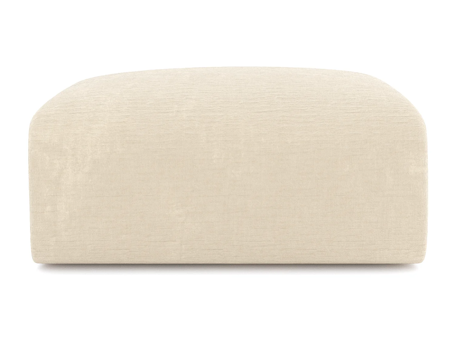 Pouf MYRA en velours texturé crème 75x75cm
