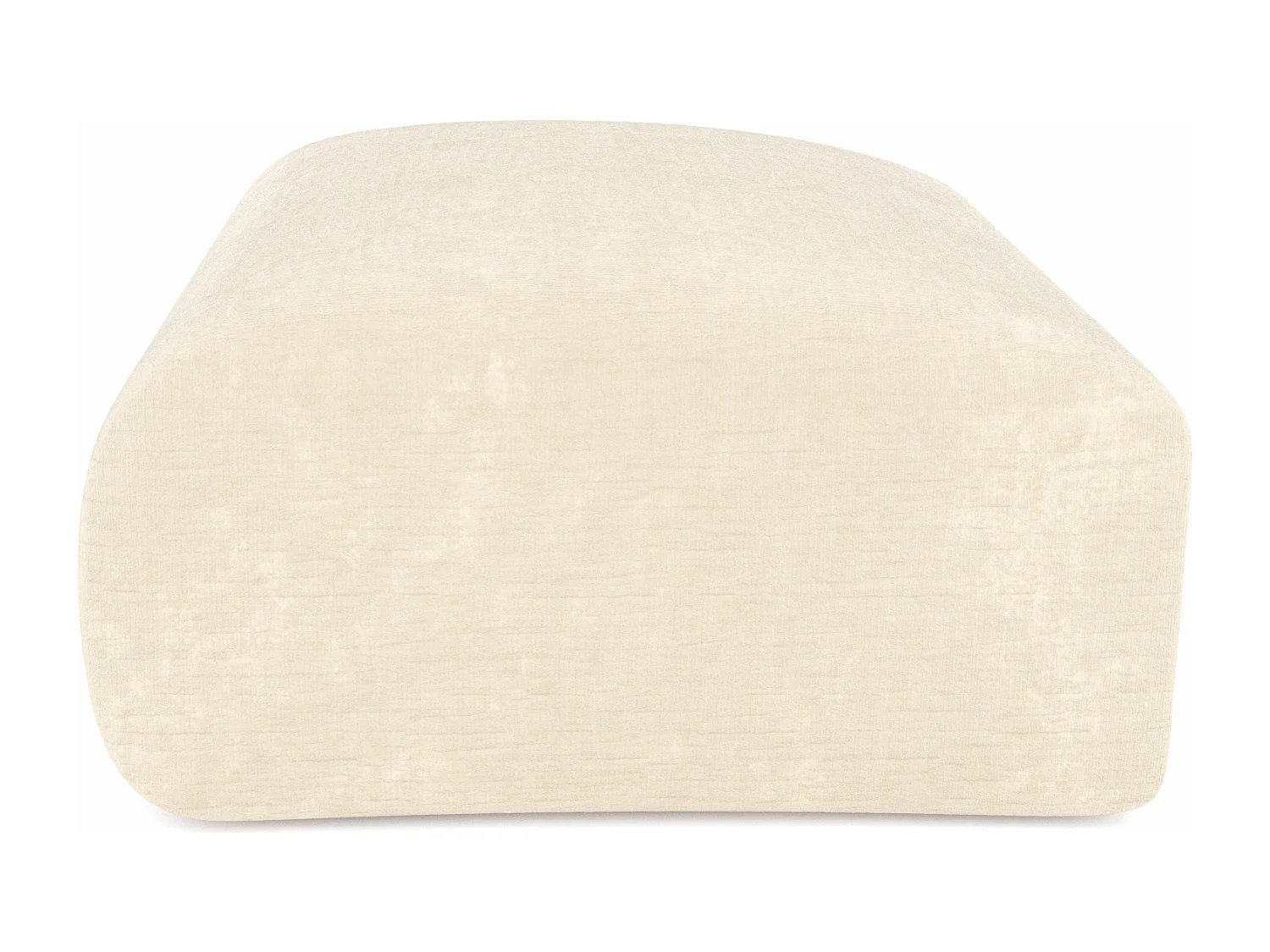 Pouf MYRA en velours texturé crème 75x75cm