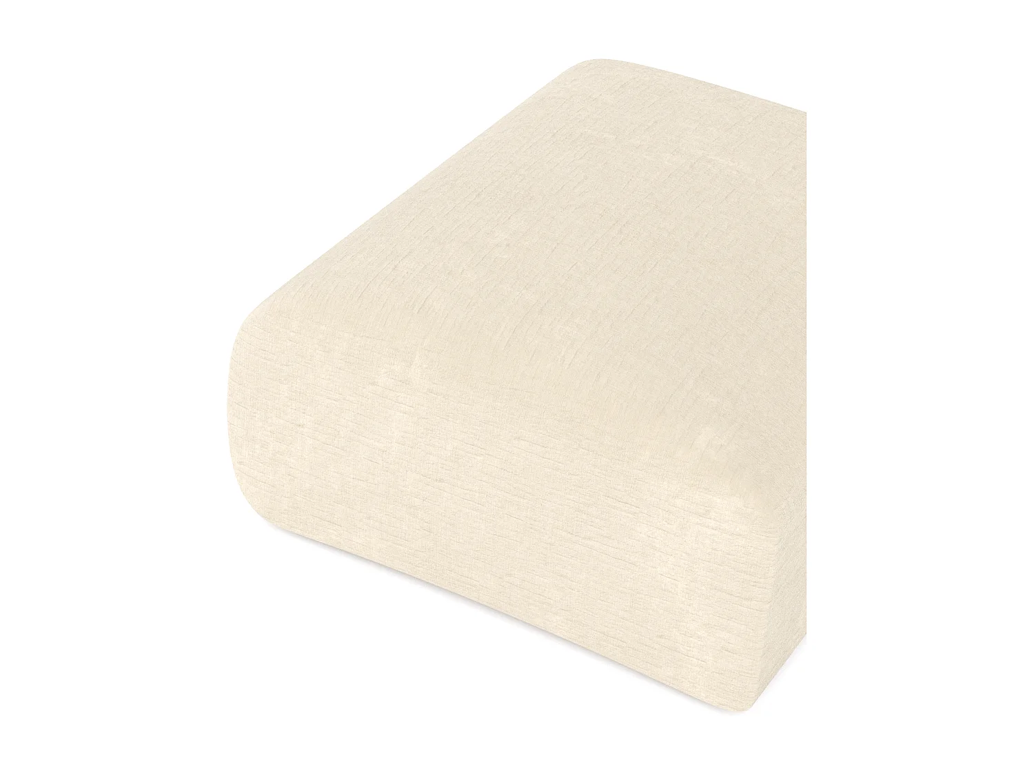 Pouf MYRA en velours texturé crème 75x75cm