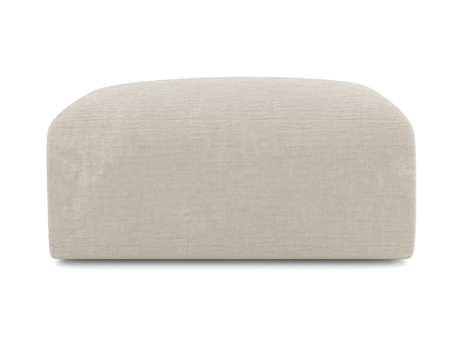 Pouf velours à motifs beige