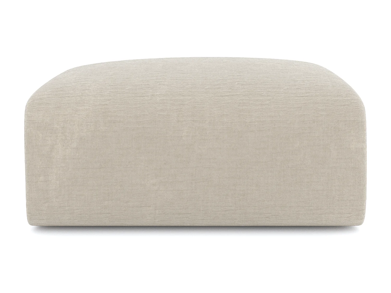Pouf velours à motifs beige