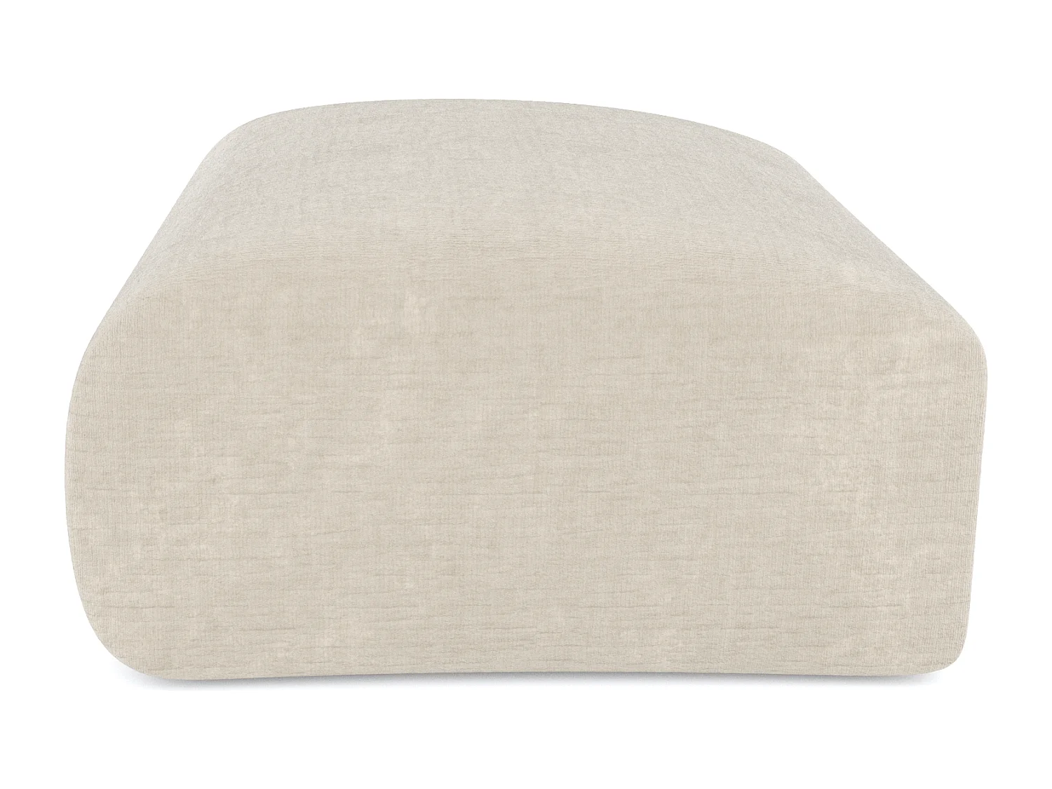 Pouf velours à motifs beige