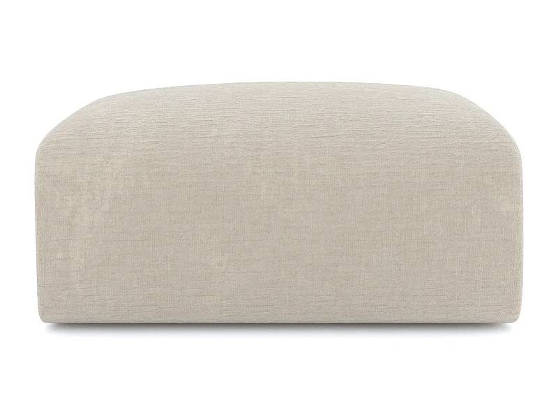 Pouf velours à motifs beige