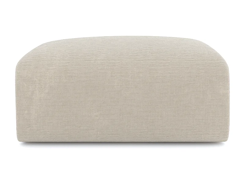 Pouf velours à motifs beige MYRA