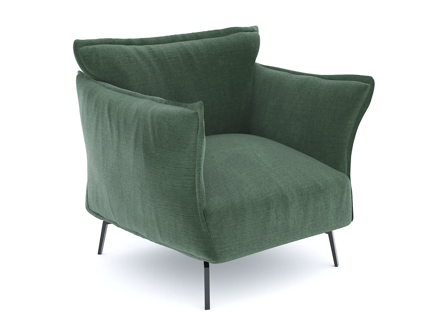 Fauteuil velours à motifs vert émeraude