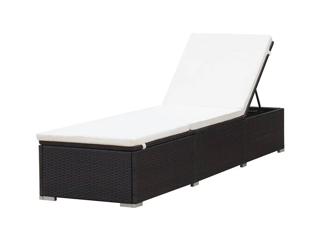 Transat chaise longue bain résine marron 195 x 60 x 31 cm 02_0012513