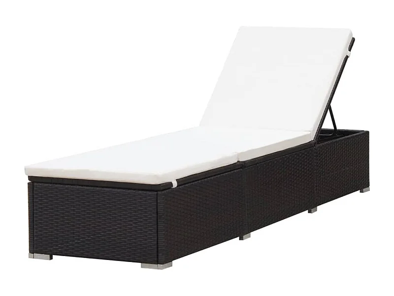 Transat chaise longue bain résine marron 195 x 60 x 31 cm 02_0012513