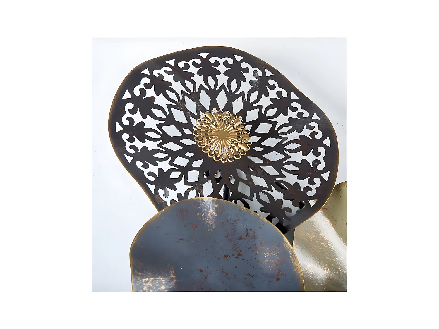 Adorno pared 88*48 circulos marron, gris, beige y dorado marietta