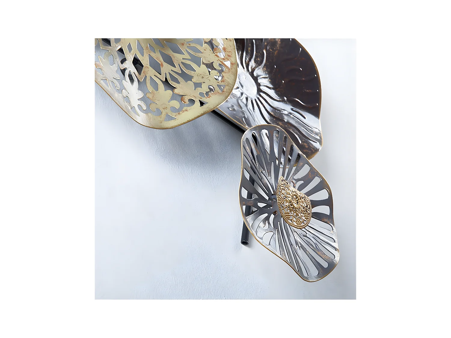 Adorno pared 88*48 circulos marron, gris, beige y dorado marietta