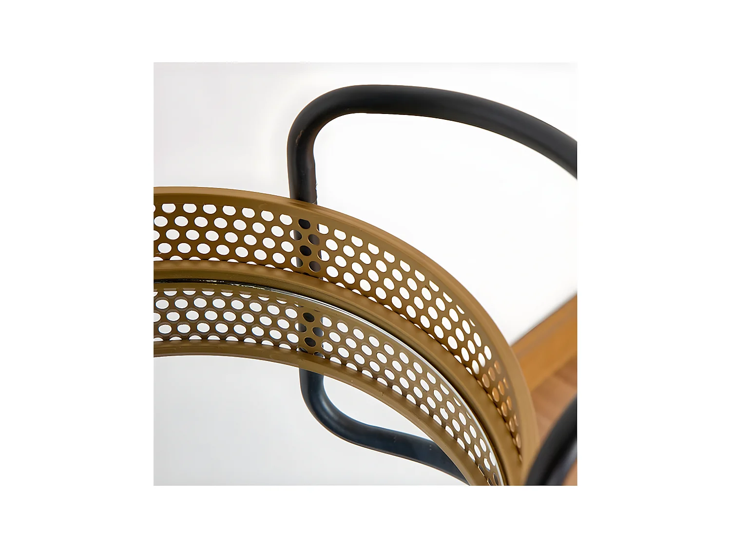 Mesa carro 56*82cm dorada y negro con ruedas dorah