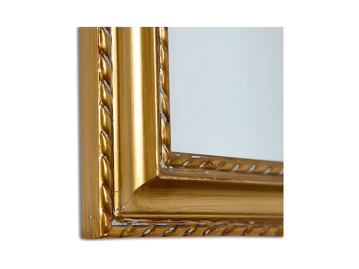 Juego de 3 espejos 25*120 marco dorado top flor aloe