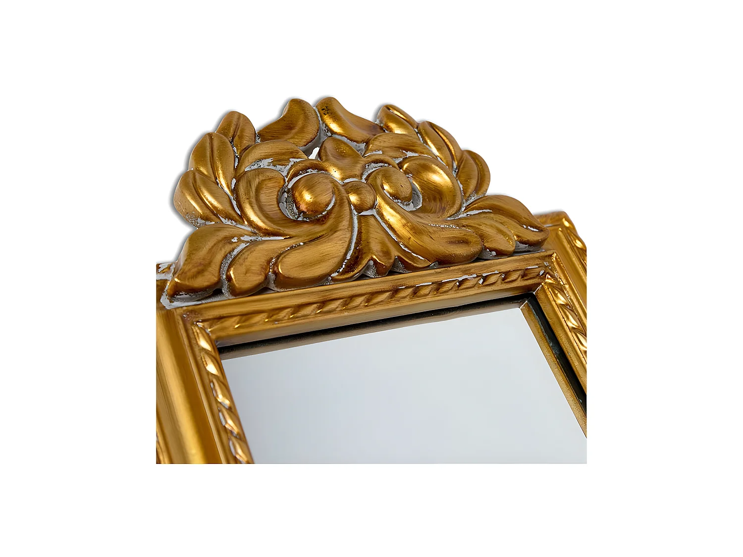 Juego de 3 espejos 25*120 marco dorado top flor aloe