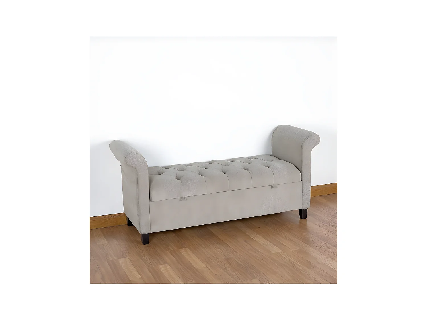 Banco pie de cama con almacenaje 137 terciopelo tostado confort