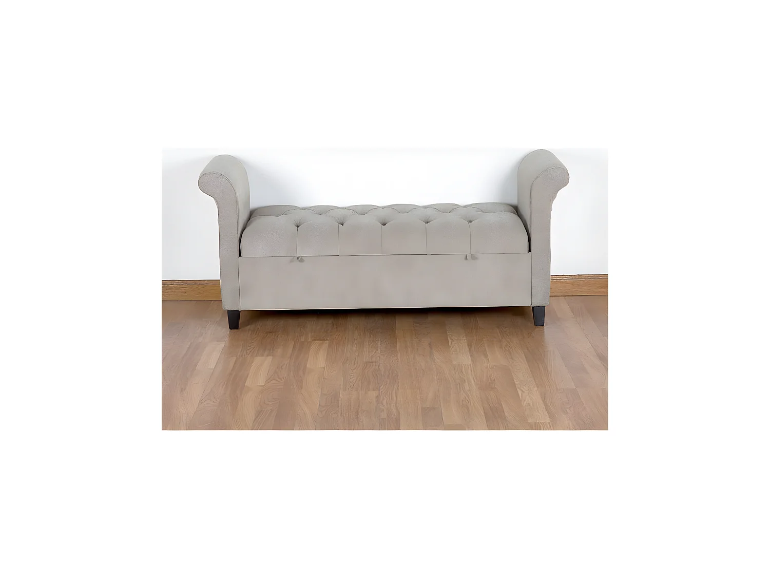 Banco pie de cama con almacenaje 137 terciopelo tostado confort