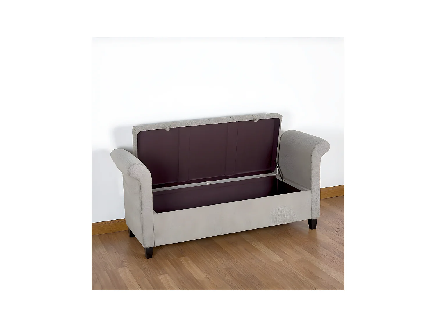 Banco pie de cama con almacenaje 137 terciopelo tostado confort