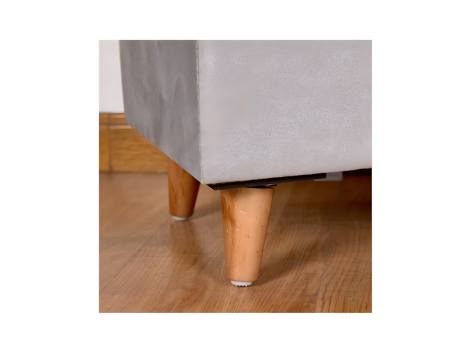 Set baul +2puff 120cm gris terciopelo anthony