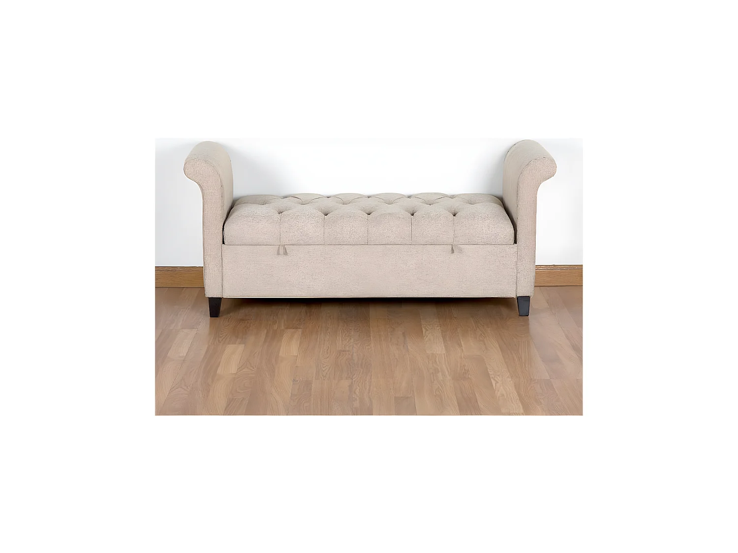 Pie de cama con almacenaje 137*60.5*46.5 lino natural confort