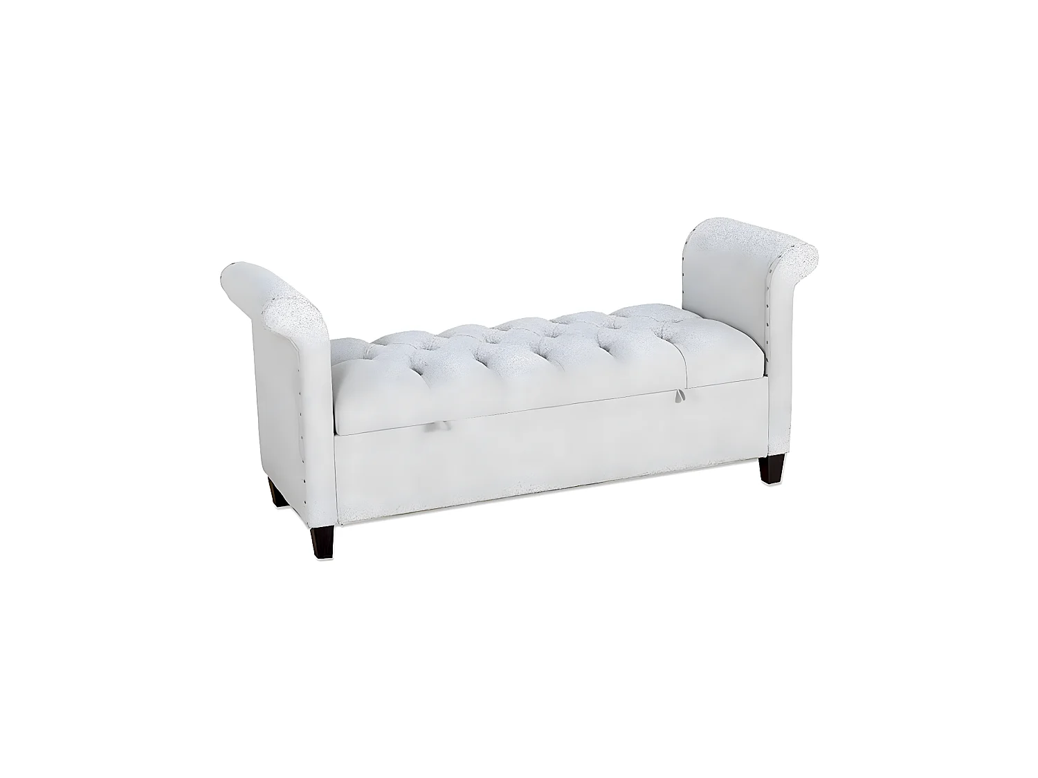 Banco pie de cama 137cm con almacenaje terciopelo gris confort