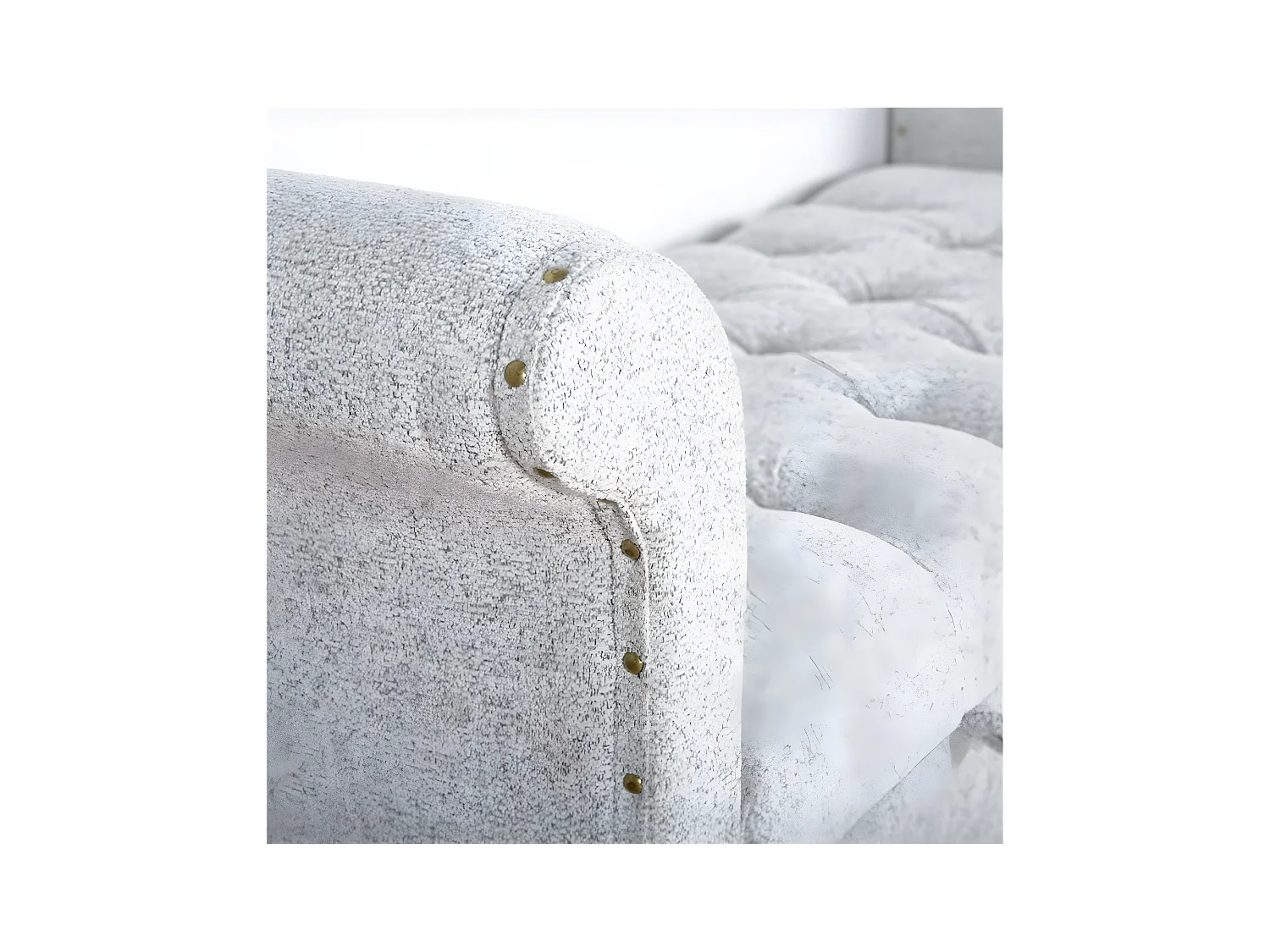 Banco pie de cama 137cm con almacenaje terciopelo gris confort