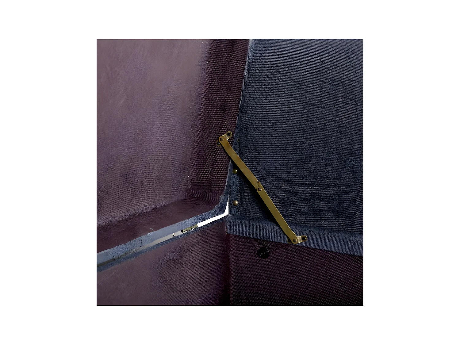 Pie de cama capitone con almacenaje en terciopelo color  gris jaspeado  137*60.5*46.5 confort