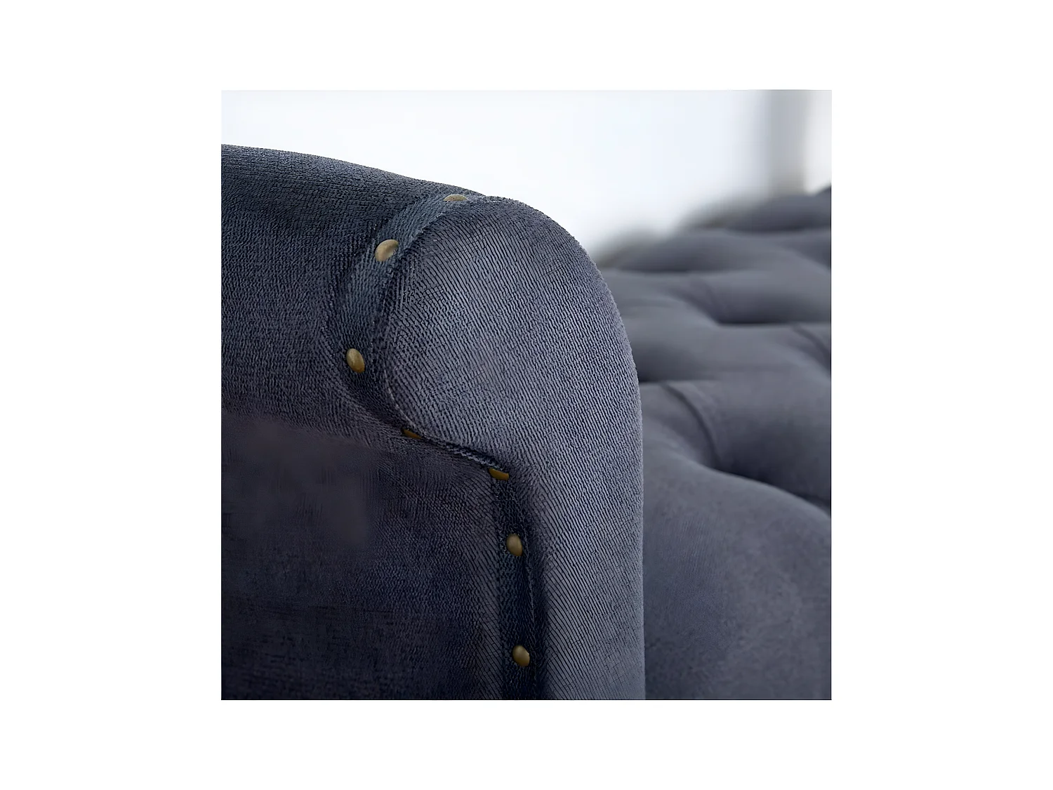 Pie de cama capitone con almacenaje en terciopelo color  gris jaspeado  137*60.5*46.5 confort