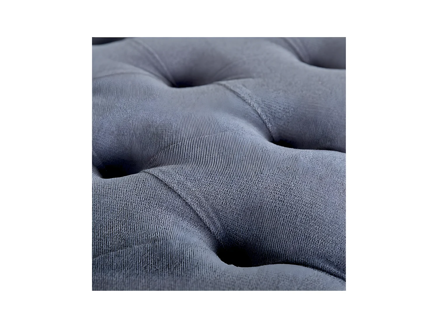 Pie de cama capitone con almacenaje en terciopelo color  gris jaspeado  137*60.5*46.5 confort