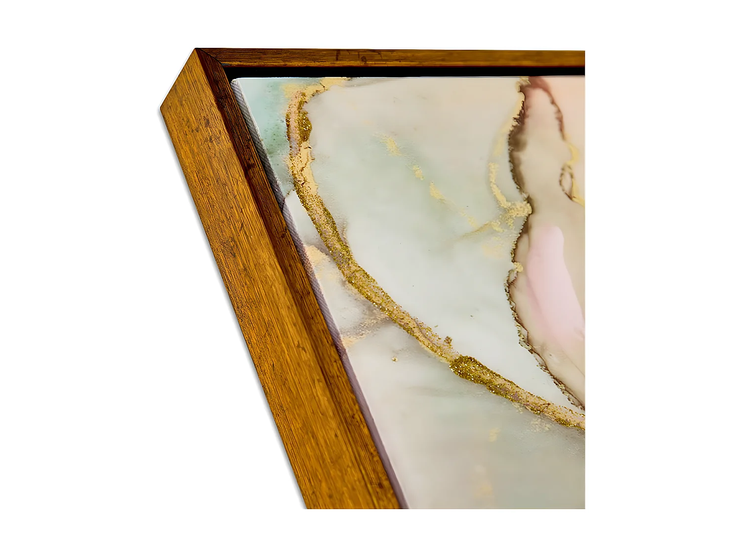 Juego de 2 cuadros 60*60*3.5 marco brillo mneral rosa miller