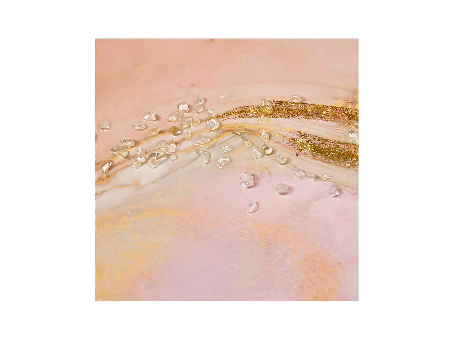 Juego de 2 cuadros 60*60*3.5 marco brillo mneral rosa miller