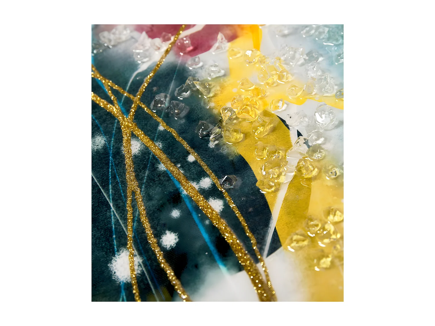 Juego de 2 cuadros 82*82 abstracto tonos azul y rosa jade