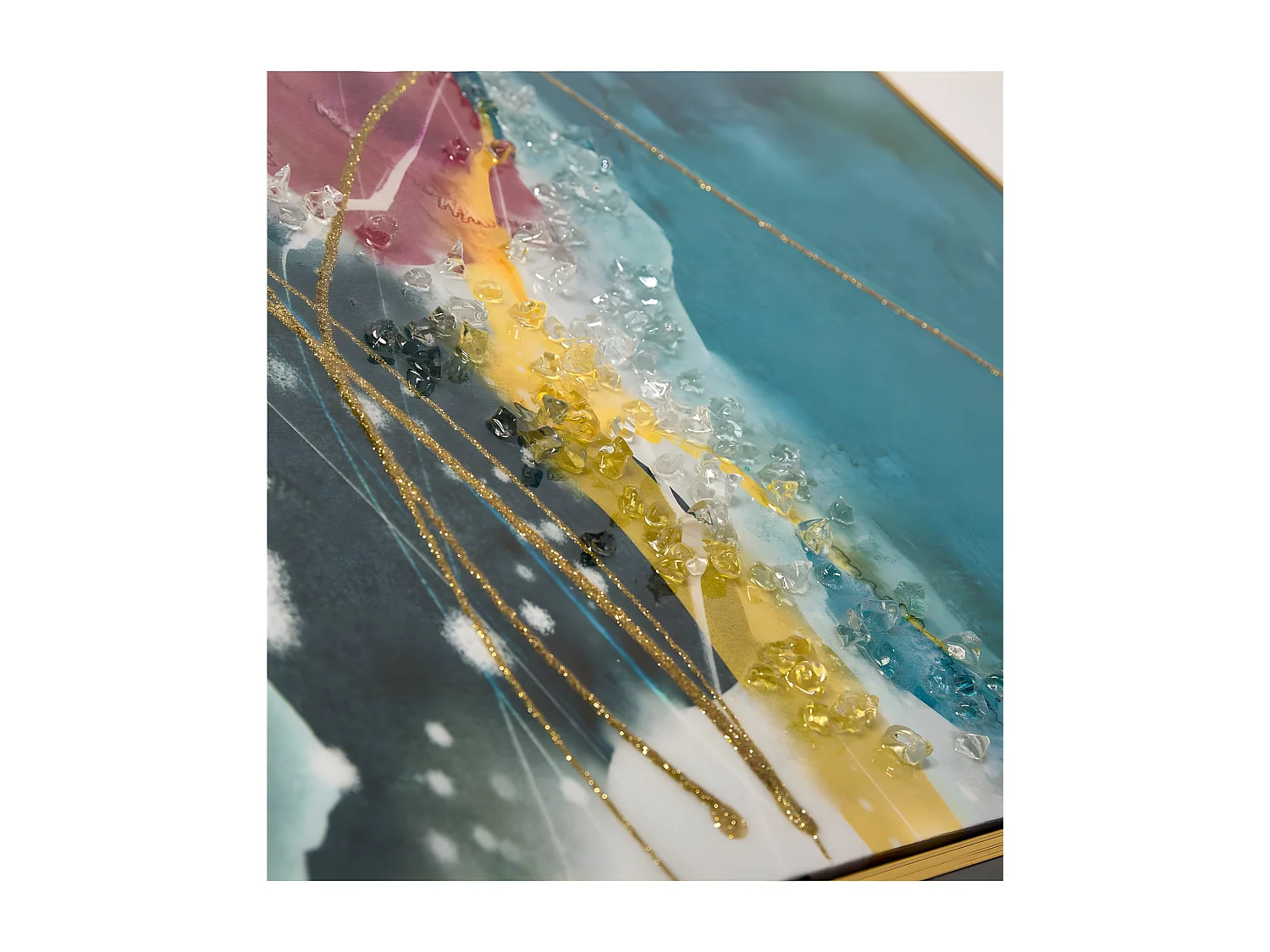 Juego de 2 cuadros 82*82 abstracto tonos azul y rosa jade