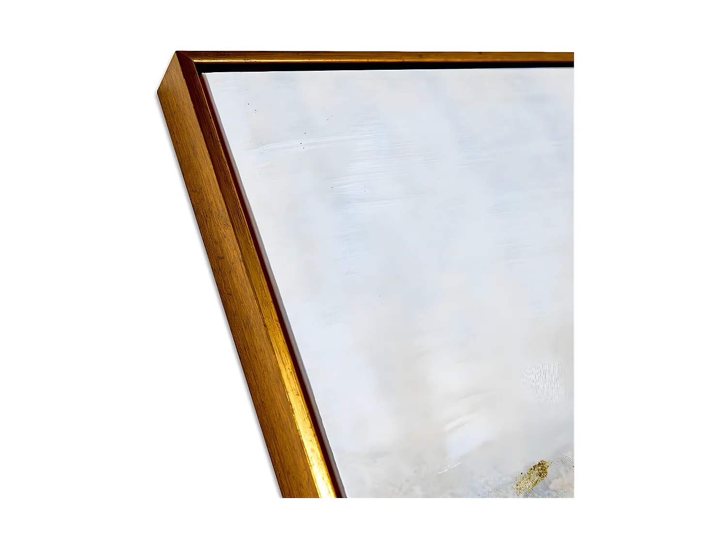 Triptico 120*90*3.5 marco dorado paisaje abstracto  azul allende