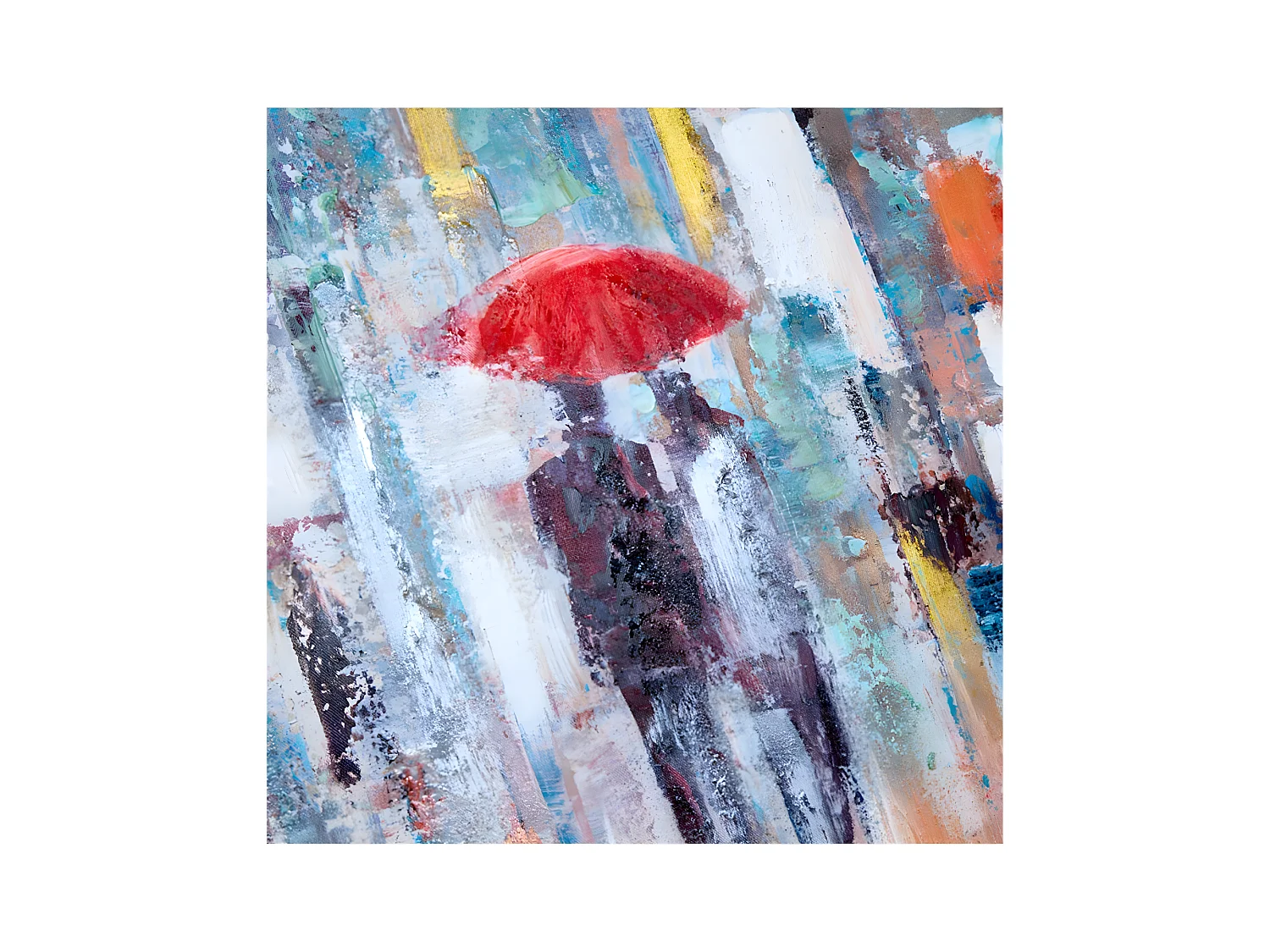 Juego de 2 lienzos 80*80 abstracto ciudades personas dallas