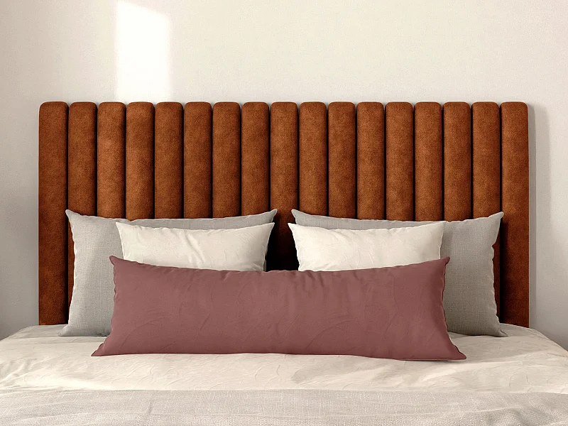 Testata cuciture verticali 170 cm Tessuto Terracotta - SARAH