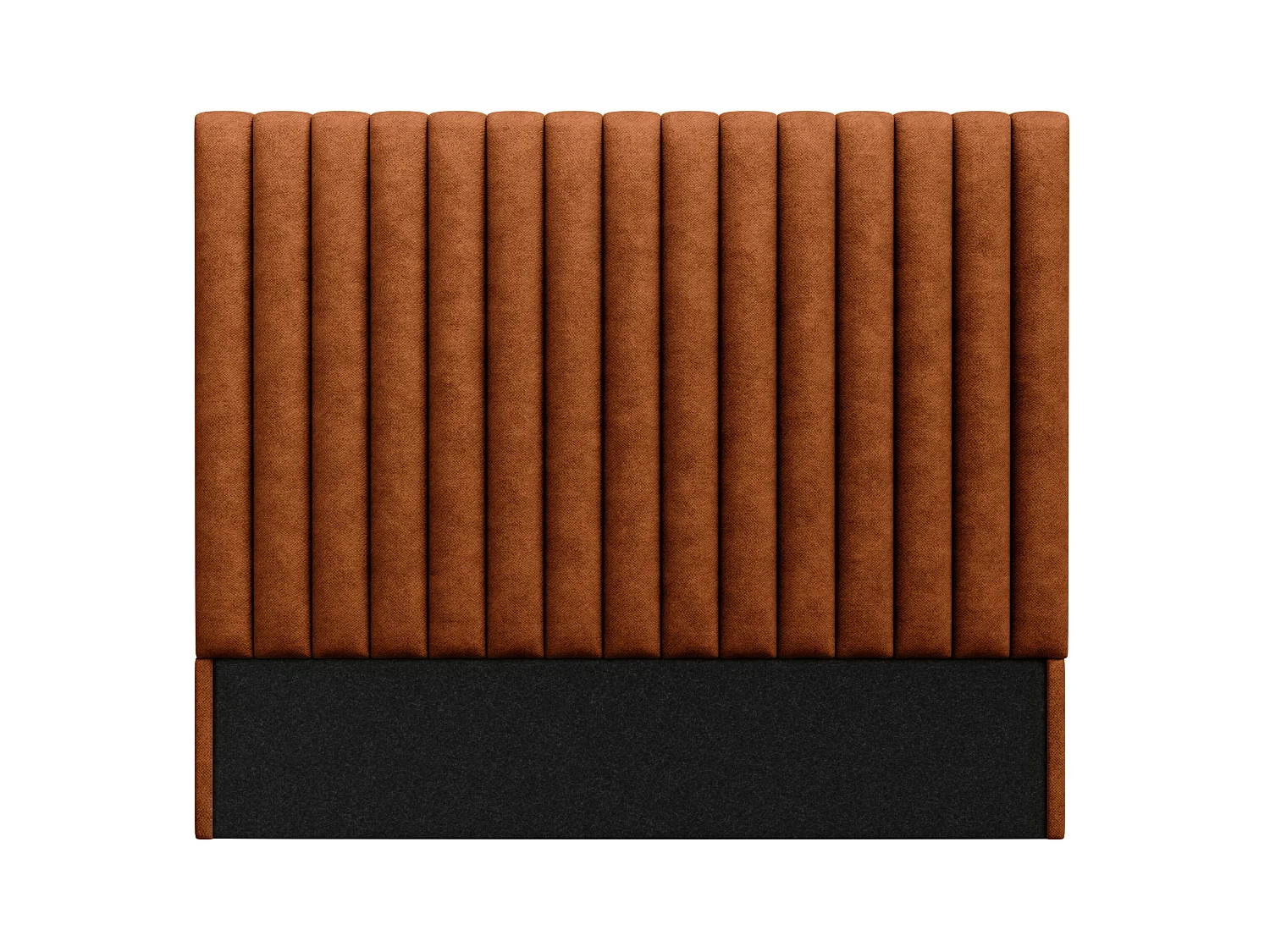 Sengegavl med lodret syninger - 170 cm - Stof - Terracotta - SARAH