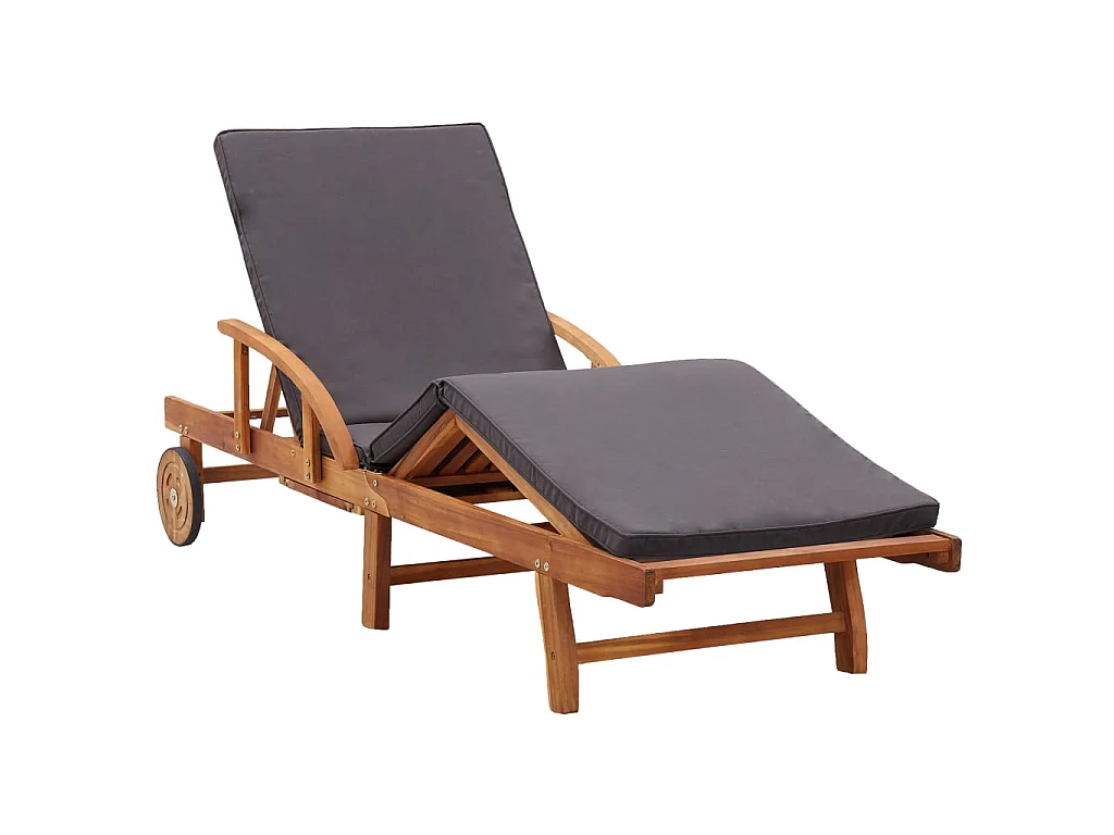 Transat chaise longue bain bois marron 200 x 68 x 30 cm 02_0012347