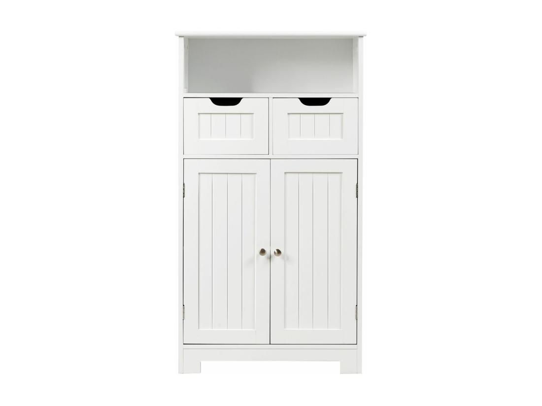 vente unique Meuble de rangement de salle de bain Armoire Rangement de Toilette Commode blanche de toilette/chambre 60 x 30 x 109 cm