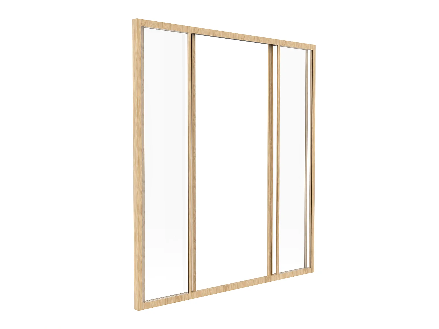 Schuifraam van gepoedercoat licht naturel aluminium 120 x 130 cm - RAVENA