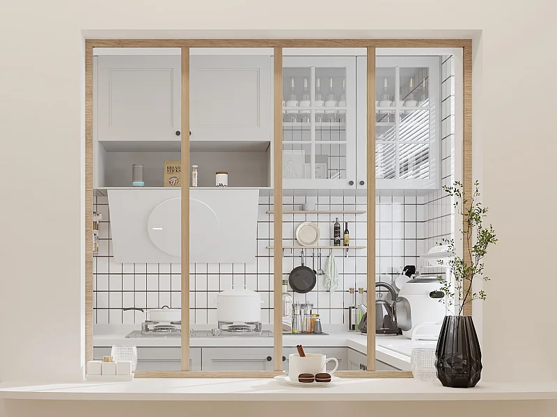 Vetrata Atelier 120x105 cm in Alluminio termolaccato Naturale chiaro  - BAYVIEW