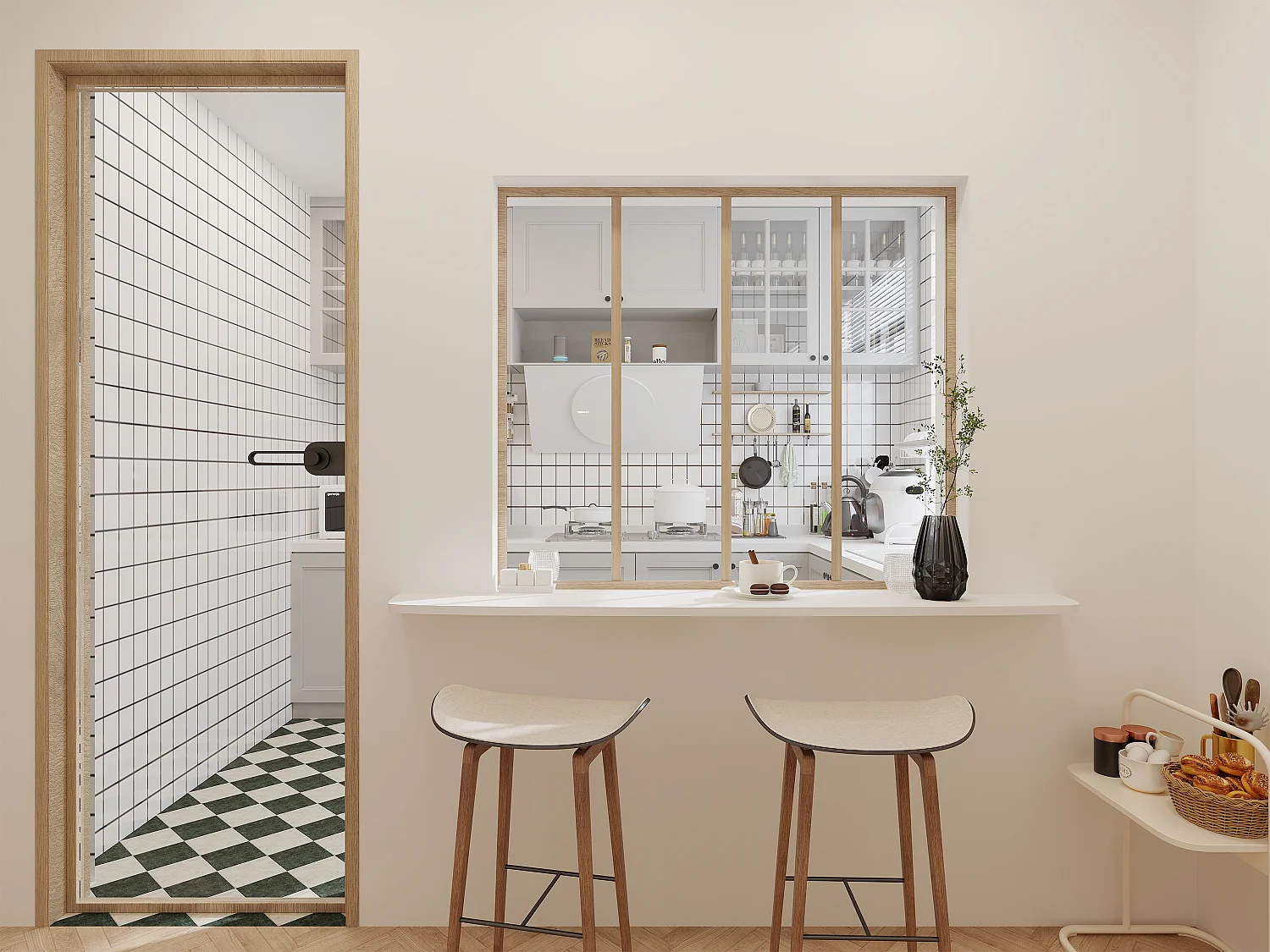 Verrière atelier en aluminium thermolaqué - 120x105 cm - Naturel clair - BAYVIEW