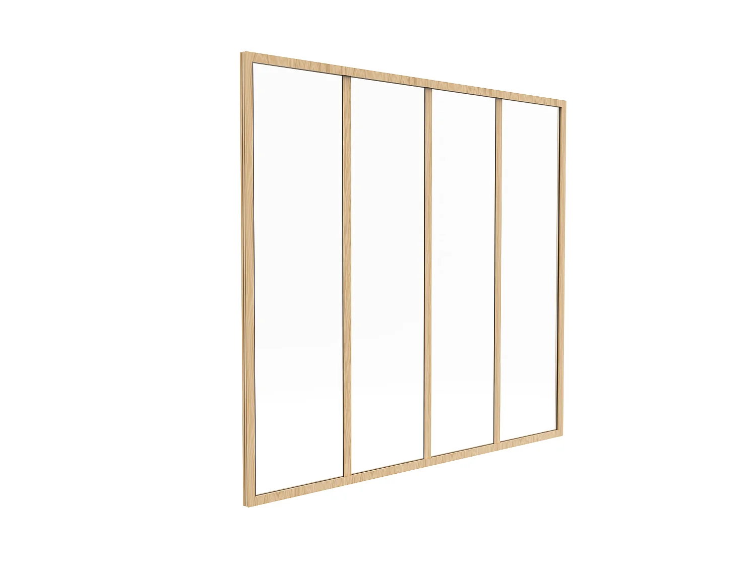 Værkstedsrude i pulverlakeret aluminium - 120x105 cm - Lys naturlig - BAYVIEW