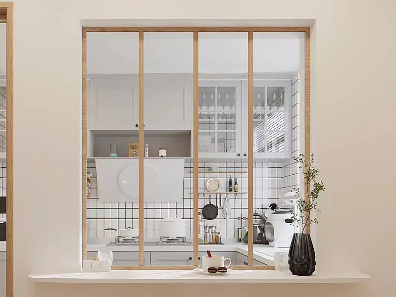 Verrière atelier en aluminium thermolaqué - 120x130 cm - Naturel clair - BAYVIEW