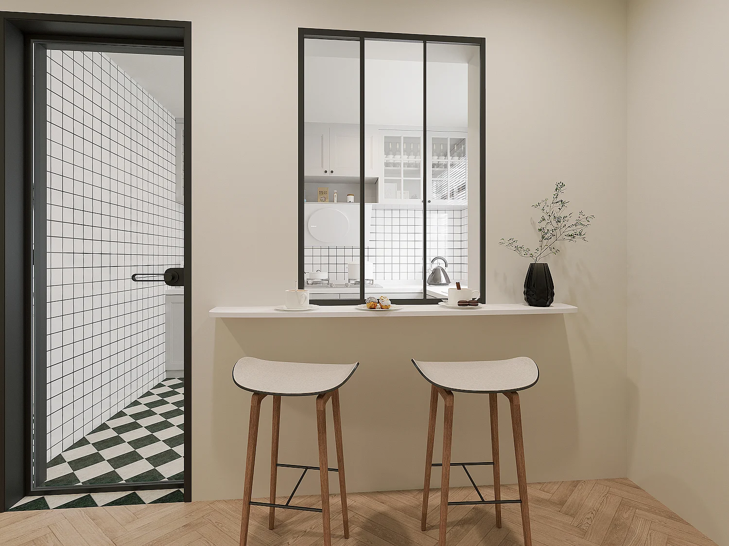 Vetrata scorrevole 90 x 130 cm in Alluminio termolaccato Nero - RAVENA