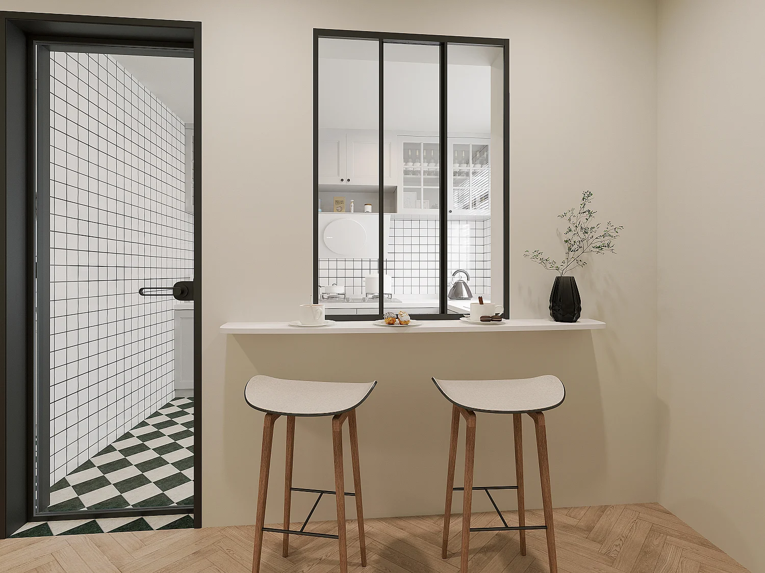 Cristalera corredera de aluminio termolacado negro 90 x 130 cm - RAVENA