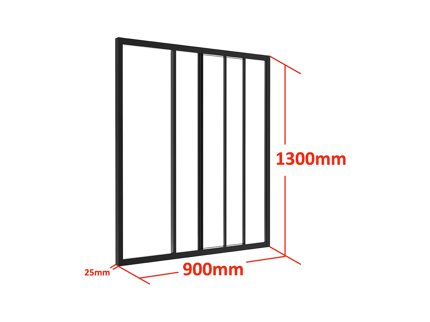 Cristalera corredera de aluminio termolacado negro 90 x 130 cm - RAVENA