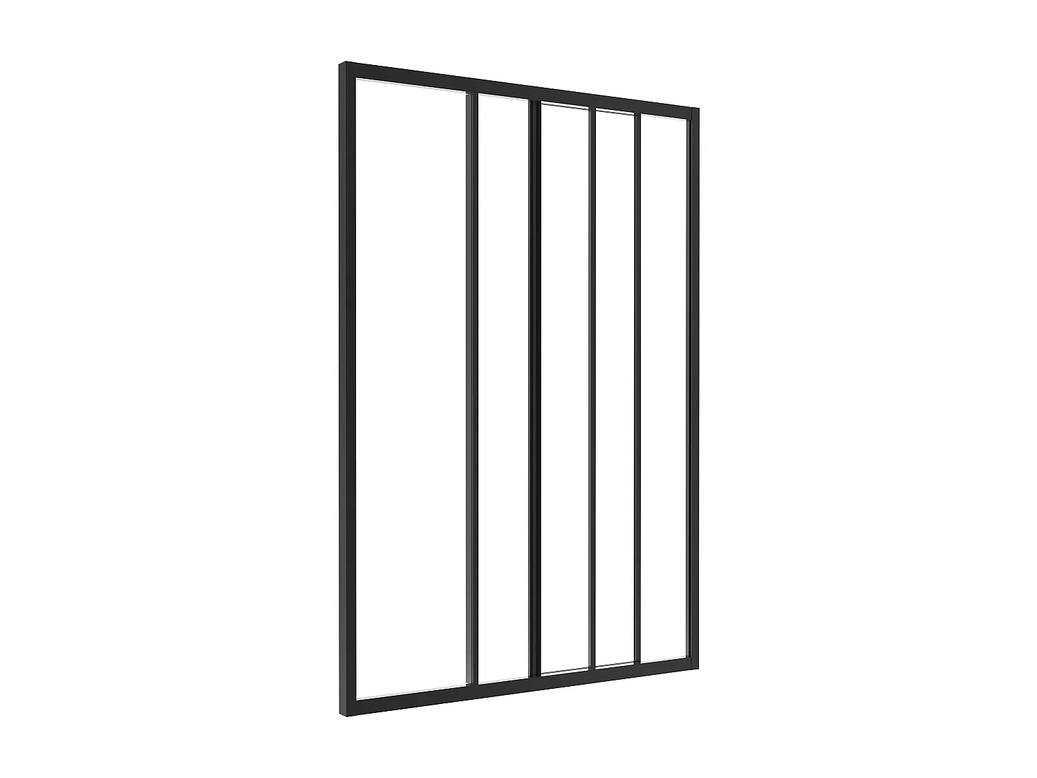 Verrière coulissante en aluminium thermolaqué noir 90 x 130 cm - RAVENA