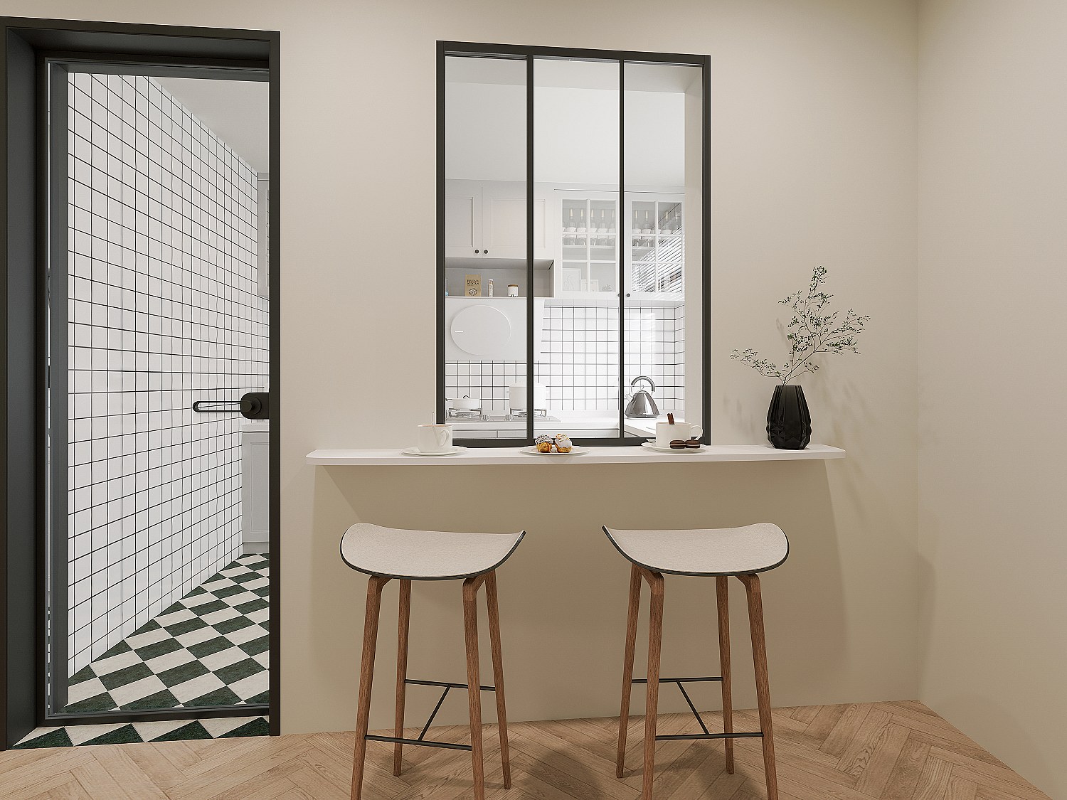 Vente-unique Schiebeglaswand - 90 X 130 Cm - Thermolackiertes Aluminium - Schwarz - Ravena