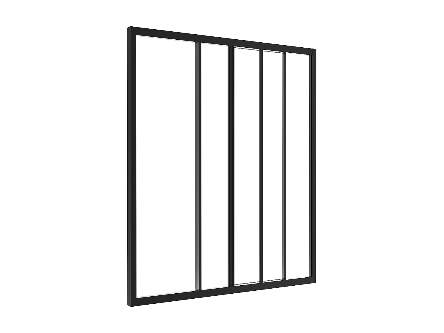 Schiebeglaswand - 90 x 105 cm - thermolackiertes Aluminium - Schwarz - RAVENA