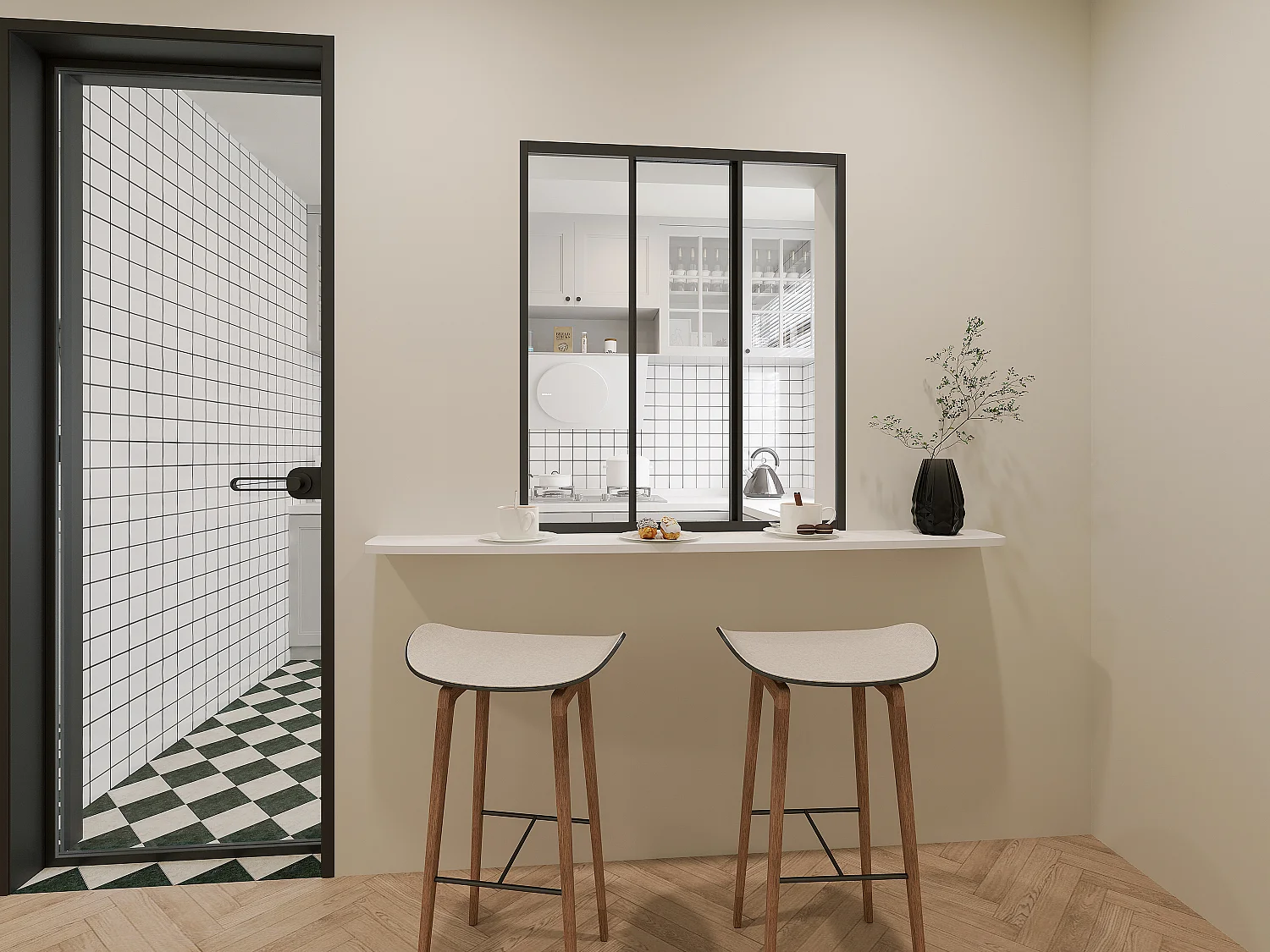 Cristalera corredera de aluminio termolacado negro 90 x 105 cm - RAVENA