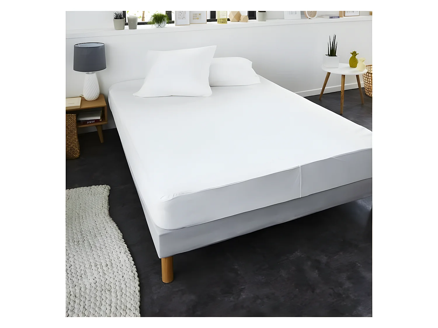 Coprimaterasso SWEETNIGHT CHLoe AEGIS 100% cotone anti-acaro 180x200 cm - Bianco